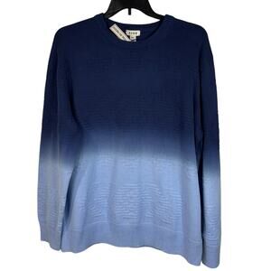 ROWM Mens XX-Large Sweater Ombré Crew Neck Long Sleeve Long Sleeve Cotton Blue